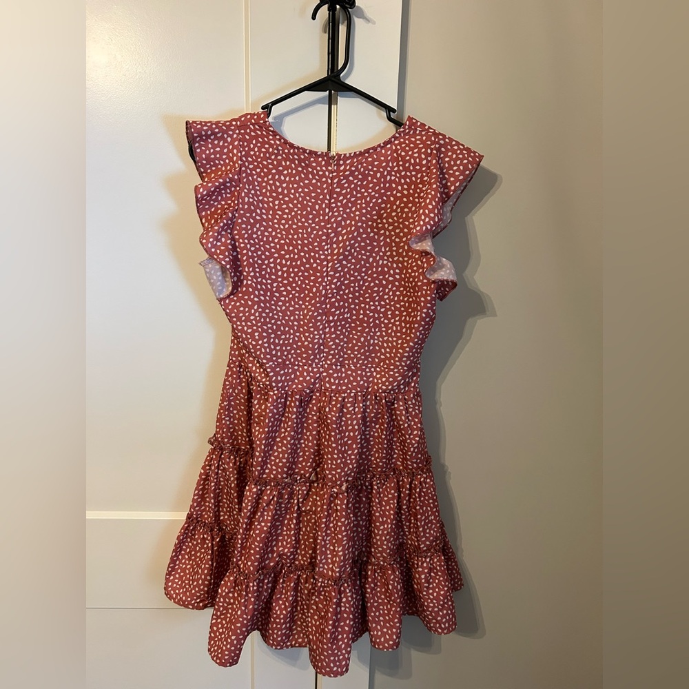 Chic Pink Ruffle Mini Dress - Picture 3 of 4